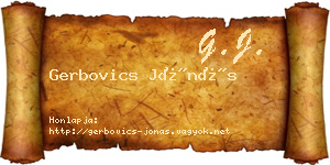 Gerbovics Jónás névjegykártya